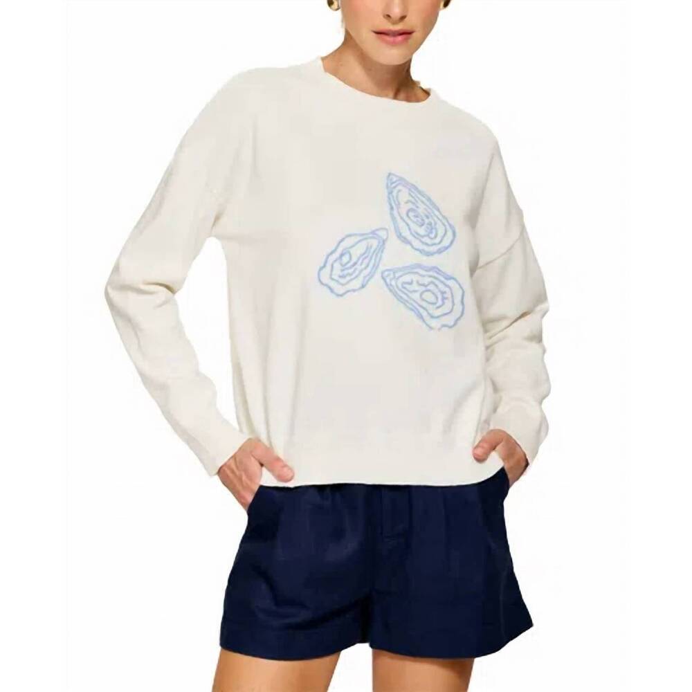 NEW LINE AND DOT oyster motif sweater in cream